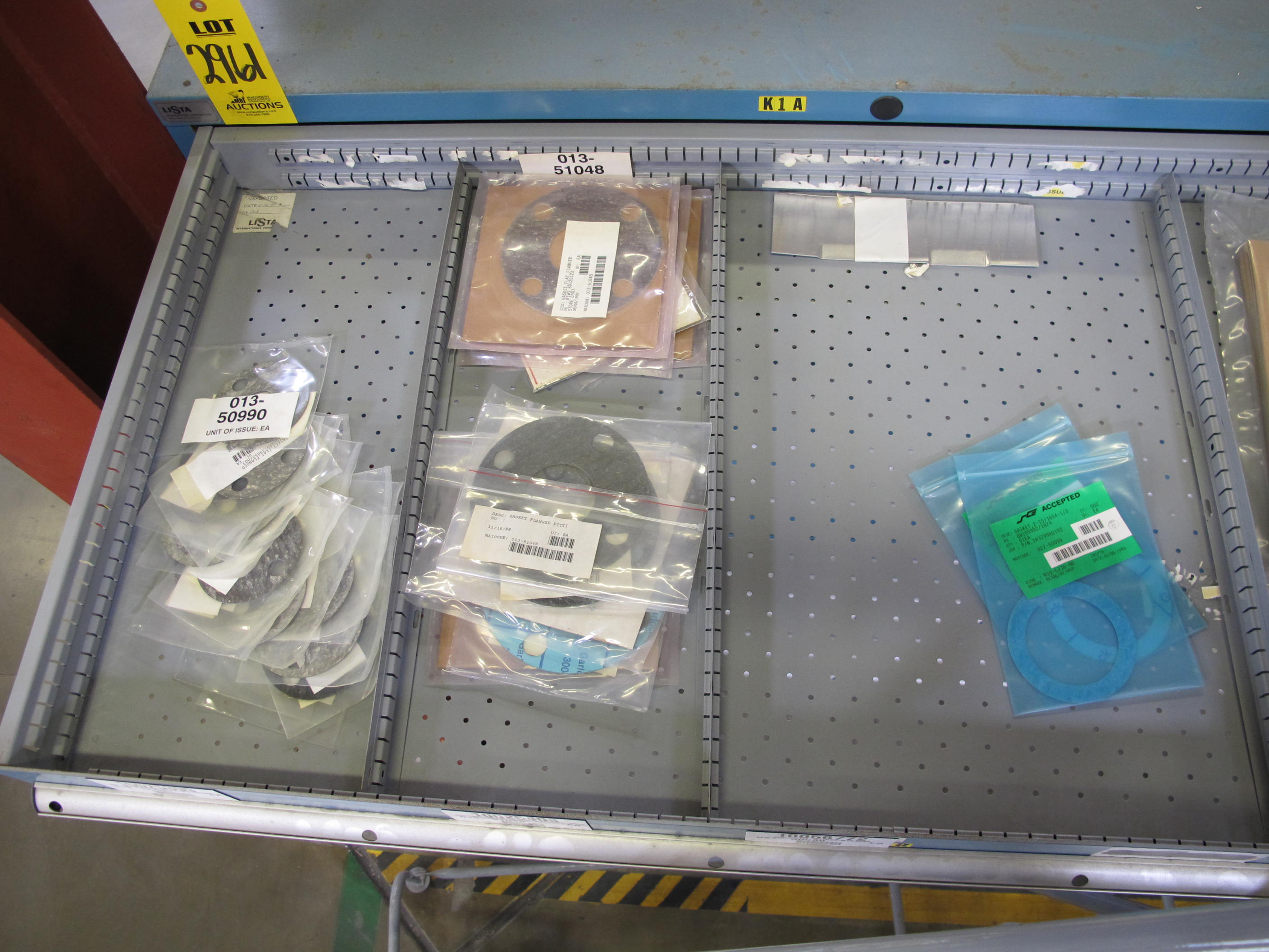 LISTA HEAVY DUTY 9-DRAWER PARTS CABINET W/ CONTENTS (W-50) LOADING & HANDLING FEE $25-